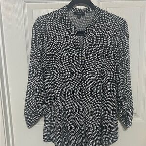 Cocomo Black and White Geometric Blouse